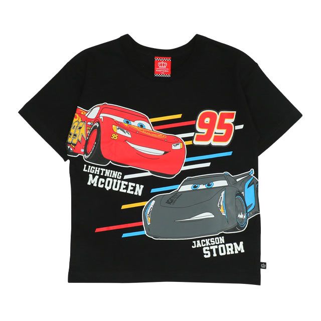 【ベビードール】カーズ 蓄光ロゴTシャツ 0316K / ライトニング・マックィーン ジャクソン・ストーム ベビーサイズ キッズ トップス 半袖 クルーネック カットソー 暗いところで光る 天竺素材