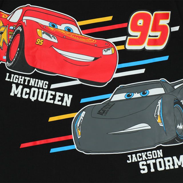 【ベビードール】カーズ 蓄光ロゴTシャツ 0316K / ライトニング・マックィーン ジャクソン・ストーム ベビーサイズ キッズ トップス 半袖 クルーネック カットソー 暗いところで光る 天竺素材