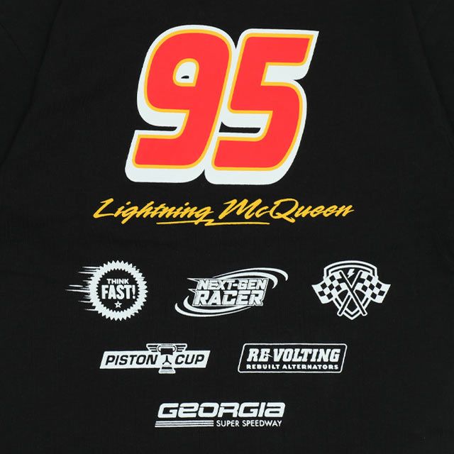 【ベビードール】カーズ 蓄光ロゴTシャツ 0316K / ライトニング・マックィーン ジャクソン・ストーム ベビーサイズ キッズ トップス 半袖 クルーネック カットソー 暗いところで光る 天竺素材