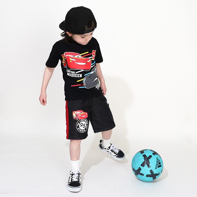 【ベビードール】カーズ 蓄光ロゴTシャツ 0316K / ライトニング・マックィーン ジャクソン・ストーム ベビーサイズ キッズ トップス 半袖 クルーネック カットソー 暗いところで光る 天竺素材