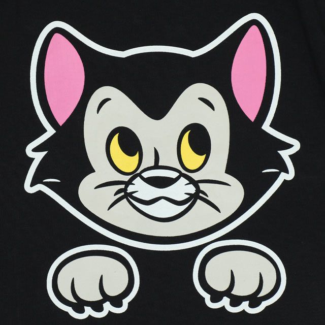 【ベビードール】フィガロ 親子お揃い キャラクターフェイスTシャツ 0320K / ベビーサイズ キッズ リンクコーデ ペアルック 親子コーデ 半袖 トップス 天竺素材 ワイドシルエット キャットコレクション 猫の日 猫キャラクター CAT