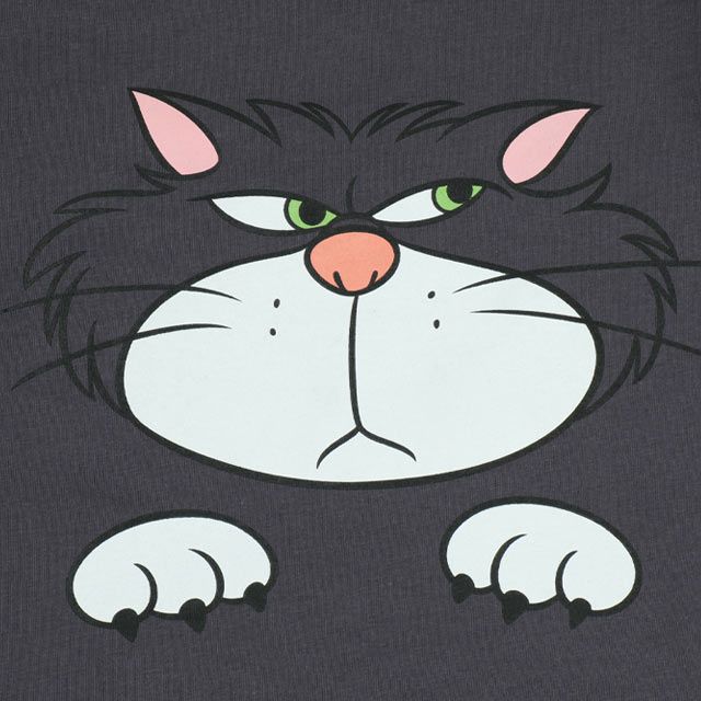 【ベビードール】ルシファー 親子お揃い キャラクターフェイスTシャツ 0320K / ベビーサイズ キッズ リンクコーデ ペアルック 親子コーデ 半袖 トップス 天竺素材 ワイドシルエット キャットコレクション 猫の日 猫キャラクター CAT