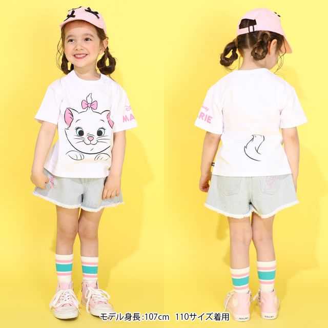 【ベビードール】マリー 親子お揃い キャラクターフェイスTシャツ 0320K / ベビーサイズ キッズ リンクコーデ ペアルック 親子コーデ 半袖 トップス 天竺素材 ワイドシルエット キャットコレクション 猫の日 猫キャラクター CAT