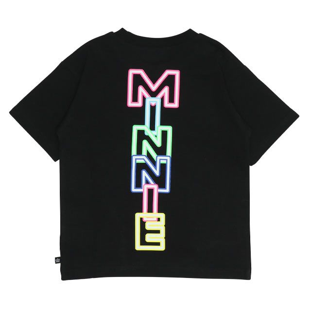 【ベビードール】ミニー 親子お揃い ネオンキャラクターTシャツ 0322K / ベビーサイズ キッズ リンクコーデ ペアルック 親子コーデ トップス 半袖 クルーネック カットソー 天竺素材