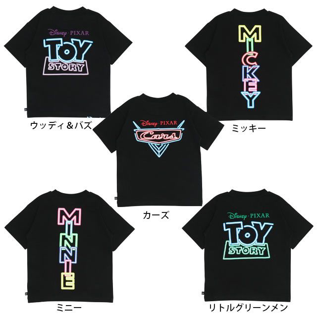 【ベビードール】リトルグリーンメン ネオンキャラクターTシャツ 0322K / ベビーサイズ キッズ リンクコーデ ペアルック 親子コーデ トップス 半袖 クルーネック カットソー 天竺素材