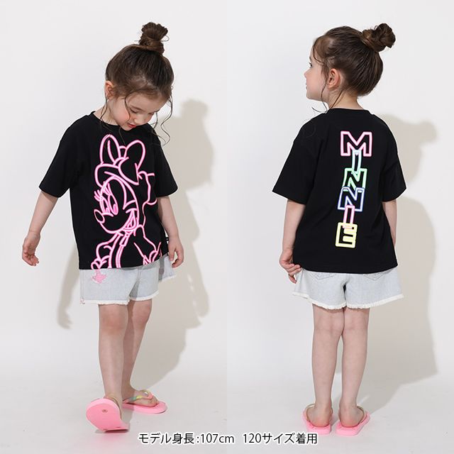 【ベビードール】リトルグリーンメン ネオンキャラクターTシャツ 0322K / ベビーサイズ キッズ リンクコーデ ペアルック 親子コーデ トップス 半袖 クルーネック カットソー 天竺素材