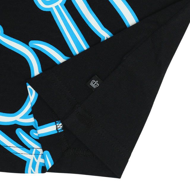 【ベビードール】ミッキー 親子お揃い ネオンキャラクターTシャツ 0322A / 大人 ユニセックス 男女兼用 リンクコーデ ペアルック 親子コーデ トップス 半袖 クルーネック カットソー 天竺素材