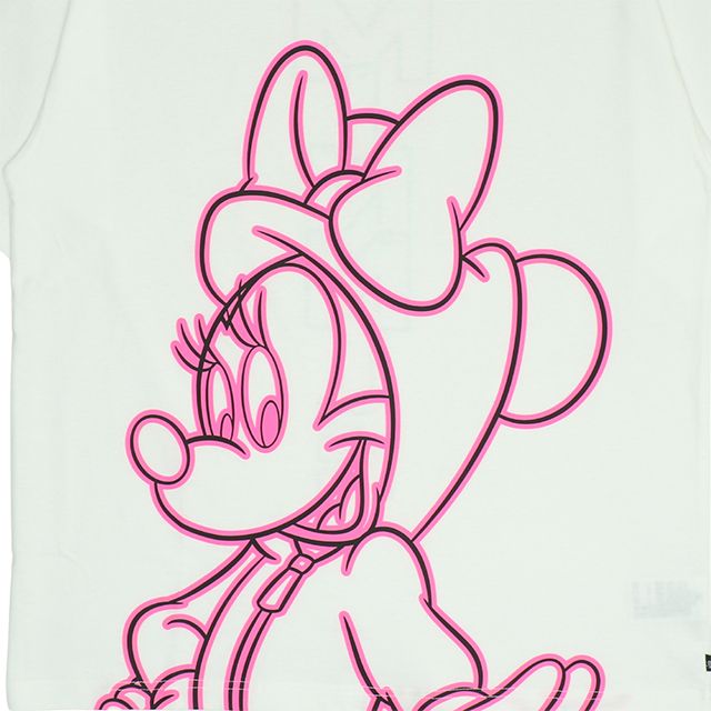 【ベビードール】ミニー 親子お揃い ネオンキャラクターTシャツ 0322A / 大人 ユニセックス 男女兼用 リンクコーデ ペアルック 親子コーデ トップス 半袖 クルーネック カットソー 天竺素材