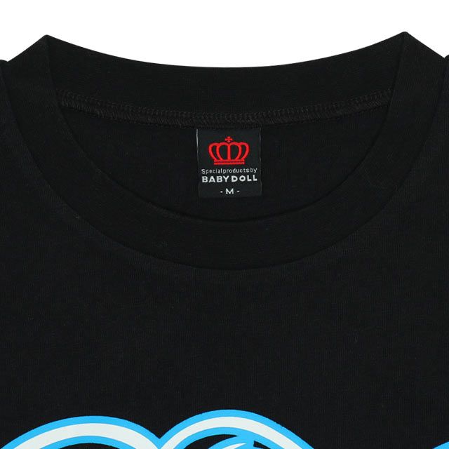 【ベビードール】ミニー 親子お揃い ネオンキャラクターTシャツ 0322A / 大人 ユニセックス 男女兼用 リンクコーデ ペアルック 親子コーデ トップス 半袖 クルーネック カットソー 天竺素材