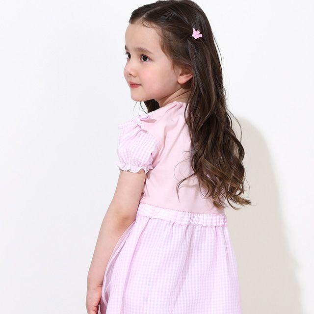 【ベビードール】アリエル プリンセス / ギンガムワンピース 0323K / キッズ 半袖 スカート チュール フェミニン ガーリー お姫様
