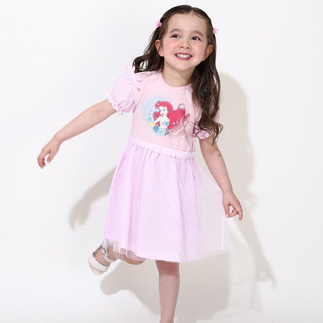 【ベビードール】アリエル プリンセス / ギンガムワンピース 0323K / キッズ 半袖 スカート チュール フェミニン ガーリー お姫様