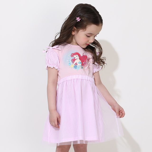 【ベビードール】アリエル プリンセス / ギンガムワンピース 0323K / キッズ 半袖 スカート チュール フェミニン ガーリー お姫様