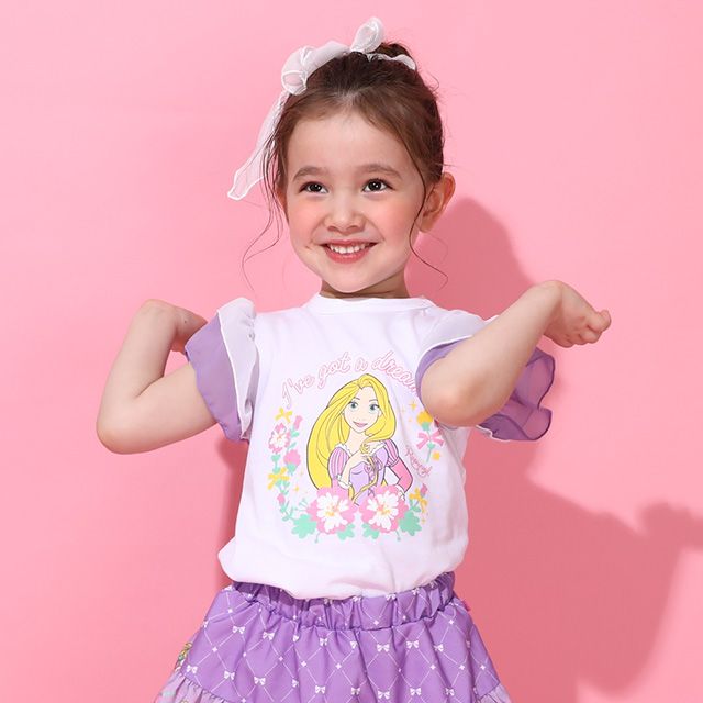 【ベビードール】ラプンツェル プリンセス / フリルTシャツ 0325K / キッズ ２重シフォンチュール袖 フェミニン ガーリー