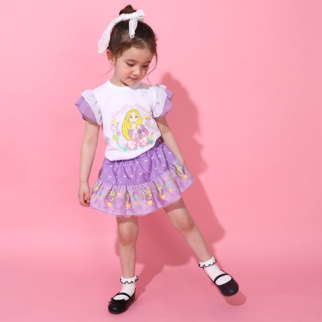 【ベビードール】ラプンツェル プリンセス / フリルTシャツ 0325K / キッズ ２重シフォンチュール袖 フェミニン ガーリー