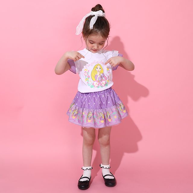 【ベビードール】ラプンツェル プリンセス / フリルTシャツ 0325K / キッズ ２重シフォンチュール袖 フェミニン ガーリー