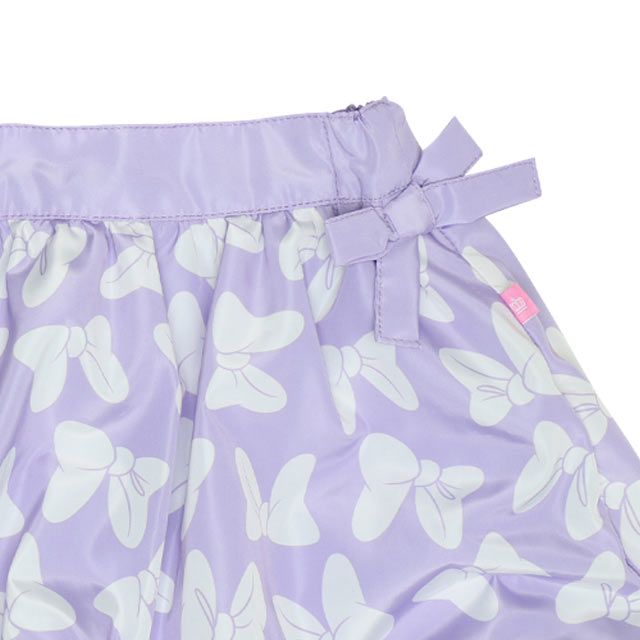 【ベビードール】ミニー リボン総柄バルーンスカート 0329K / ベビーサイズ キッズ ボトムス スカート ミニスカ バレエコア ウエスト半ゴム ゴム穴付 裾ゴム入り