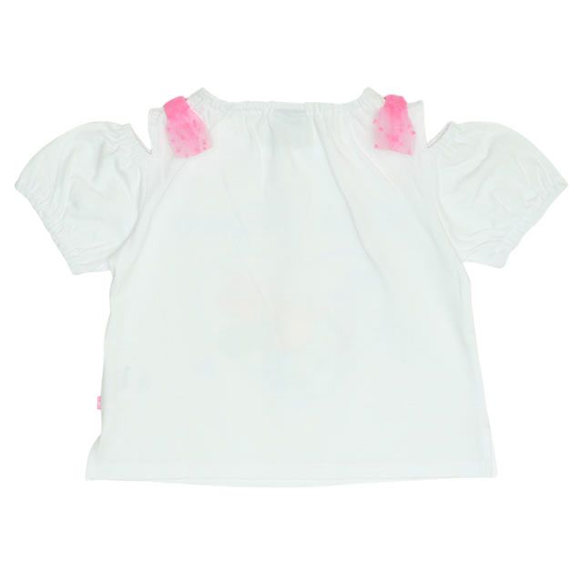 【ベビードール】ミニー フィガロ 肩リボンTシャツ 0330K / ベビーサイズ キッズ トップス 半袖 肩出し ラメプリント 天竺素材