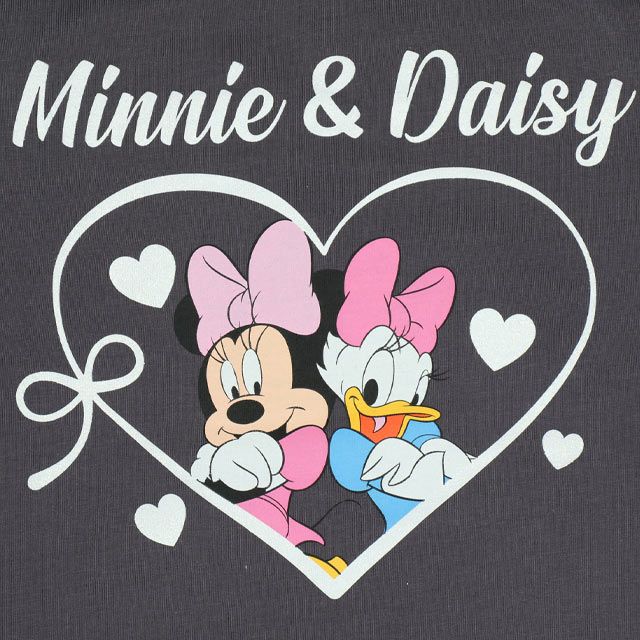 【ベビードール】ミニー デイジー 肩リボンTシャツ 0330K / ベビーサイズ キッズ トップス 半袖 肩出し ラメプリント 天竺素材