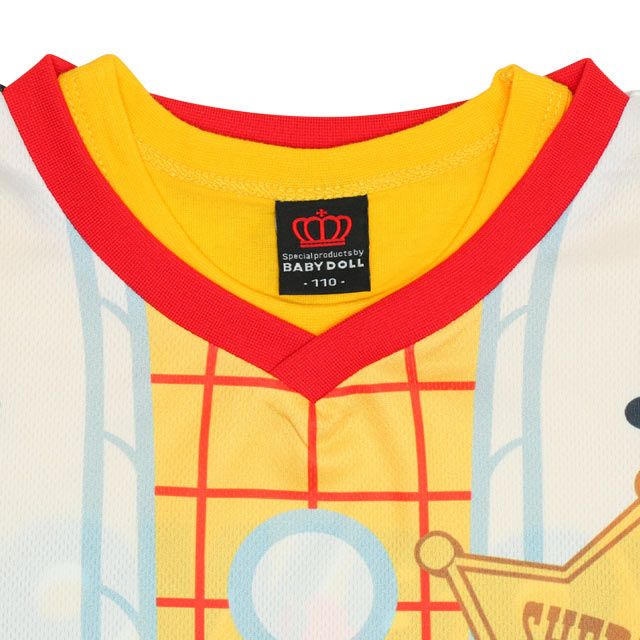 【ベビードール】ウッディ 親子お揃い なりきるベスト&times;キャラクターTシャツ 2点セット 0395K / トイ・ストーリー ベビーサイズ キッズ リンクコーデ ペアルック 親子コーデ トップス 半袖 クルーネック カットソー コーデセット コスプレ