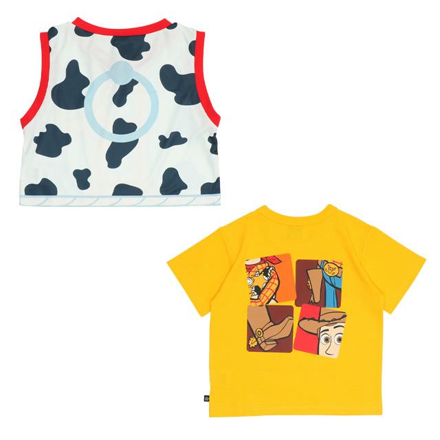 【ベビードール】ウッディ 親子お揃い なりきるベスト&times;キャラクターTシャツ 2点セット 0395K / トイ・ストーリー ベビーサイズ キッズ リンクコーデ ペアルック 親子コーデ トップス 半袖 クルーネック カットソー コーデセット コスプレ