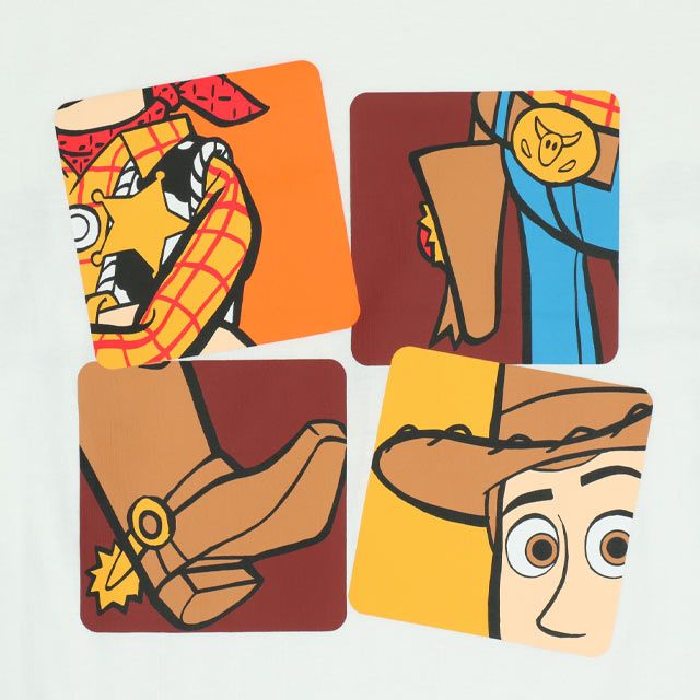 【ベビードール】ウッディ 親子お揃い キャラクターTシャツ 0396A / トイ・ストーリー 大人 ユニセックス 男女兼用 リンクコーデ ペアルック 親子コーデ トップス 半袖 クルーネック カットソー 天竺素材