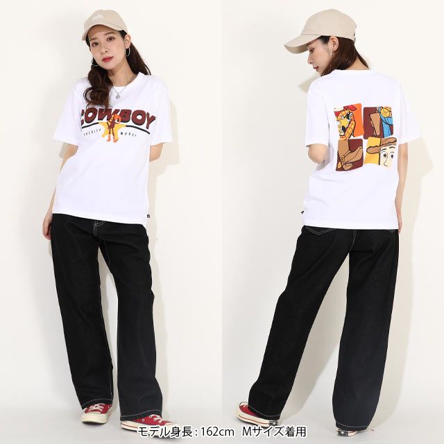 【ベビードール】ウッディ 親子お揃い キャラクターTシャツ 0396A / トイ・ストーリー 大人 ユニセックス 男女兼用 リンクコーデ ペアルック 親子コーデ トップス 半袖 クルーネック カットソー 天竺素材