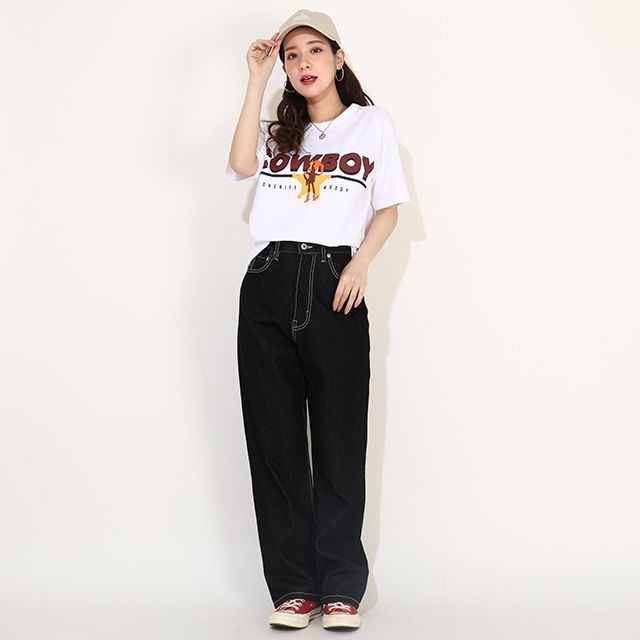 【ベビードール】ウッディ 親子お揃い キャラクターTシャツ 0396A / トイ・ストーリー 大人 ユニセックス 男女兼用 リンクコーデ ペアルック 親子コーデ トップス 半袖 クルーネック カットソー 天竺素材