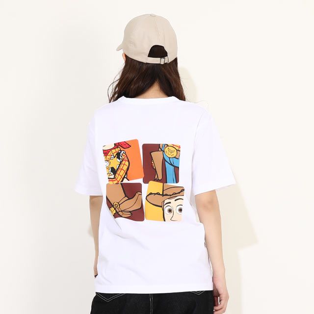 【ベビードール】ウッディ 親子お揃い キャラクターTシャツ 0396A / トイ・ストーリー 大人 ユニセックス 男女兼用 リンクコーデ ペアルック 親子コーデ トップス 半袖 クルーネック カットソー 天竺素材