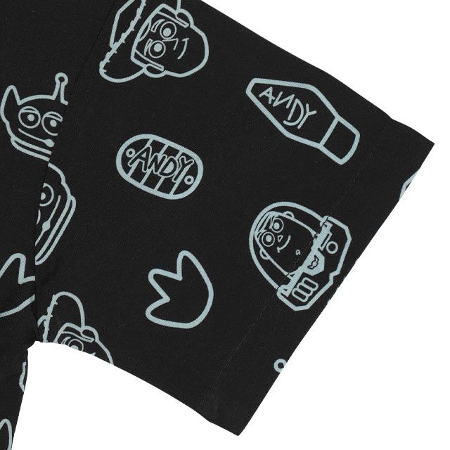 【ベビードール】親子お揃い トイ・ストーリー 総柄半袖シャツ 0399K （ボトムス別売り） / ベビーサイズ キッズ リンクコーデ ペアルック 親子コーデ トップス 羽織り 半袖 開襟 オープンカラー 配色ボタン レーヨン素材 セットアップアイテム