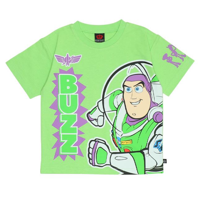 【ベビードール】バズ 親子お揃い 蓄光キャラクターTシャツ 0400K / トイ・ストーリー ベビーサイズ キッズ リンクコーデ ペアルック 親子コーデ トップス 半袖 クルーネック カットソー 暗いところで光る 天竺素材