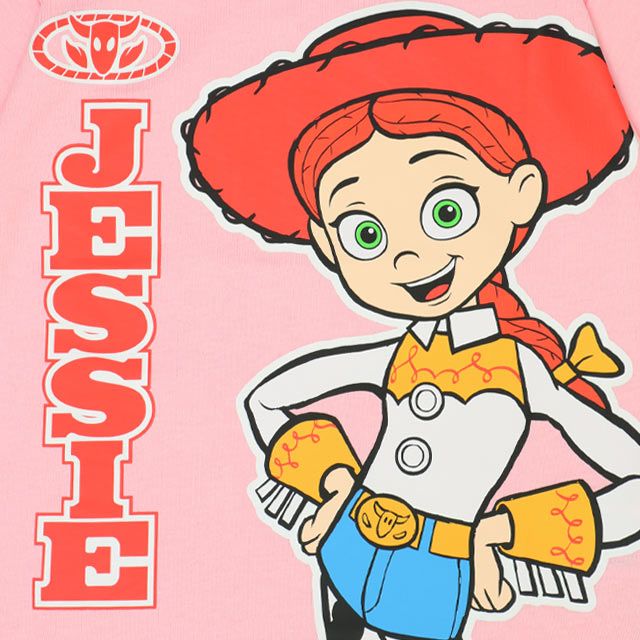 【ベビードール】ジェシー 親子お揃い 蓄光キャラクターTシャツ 0400K / トイ・ストーリー ベビーサイズ キッズ リンクコーデ ペアルック 親子コーデ トップス 半袖 クルーネック カットソー 暗いところで光る 天竺素材