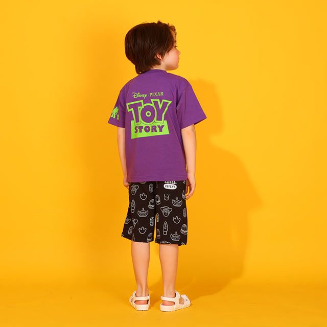 【ベビードール】リトルグリーンメン 親子お揃い 蓄光キャラクターTシャツ 0400K / トイ・ストーリー ベビーサイズ キッズ リンクコーデ ペアルック 親子コーデ トップス 半袖 クルーネック カットソー 暗いところで光る 天竺素材