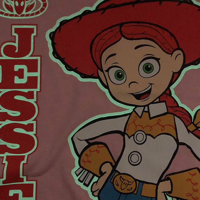 【ベビードール】ジェシー 親子お揃い 蓄光キャラクターTシャツ 0400A / トイ・ストーリー 大人 ユニセックス 男女兼用 リンクコーデ ペアルック 親子コーデ トップス 半袖 クルーネック カットソー 暗いところで光る 天竺素材