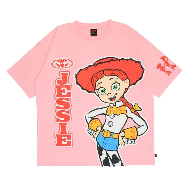 【ベビードール】ジェシー 親子お揃い 蓄光キャラクターTシャツ 0400A / トイ・ストーリー 大人 ユニセックス 男女兼用 リンクコーデ ペアルック 親子コーデ トップス 半袖 クルーネック カットソー 暗いところで光る 天竺素材