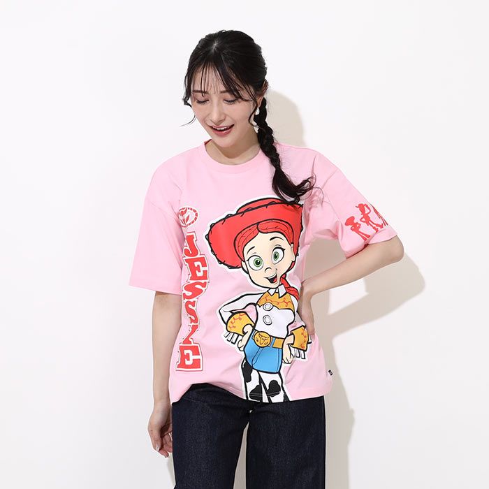【ベビードール】ジェシー 親子お揃い 蓄光キャラクターTシャツ 0400A / トイ・ストーリー 大人 ユニセックス 男女兼用 リンクコーデ ペアルック 親子コーデ トップス 半袖 クルーネック カットソー 暗いところで光る 天竺素材