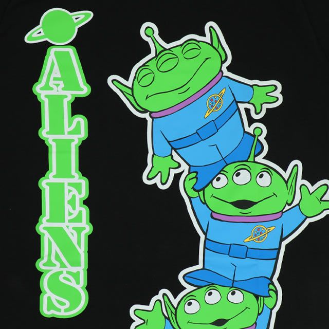 【ベビードール】リトルグリーンメン 親子お揃い 蓄光キャラクターTシャツ 0400A / トイ・ストーリー 大人 ユニセックス 男女兼用 リンクコーデ ペアルック 親子コーデ トップス 半袖 クルーネック カットソー 暗いところで光る 天竺素材