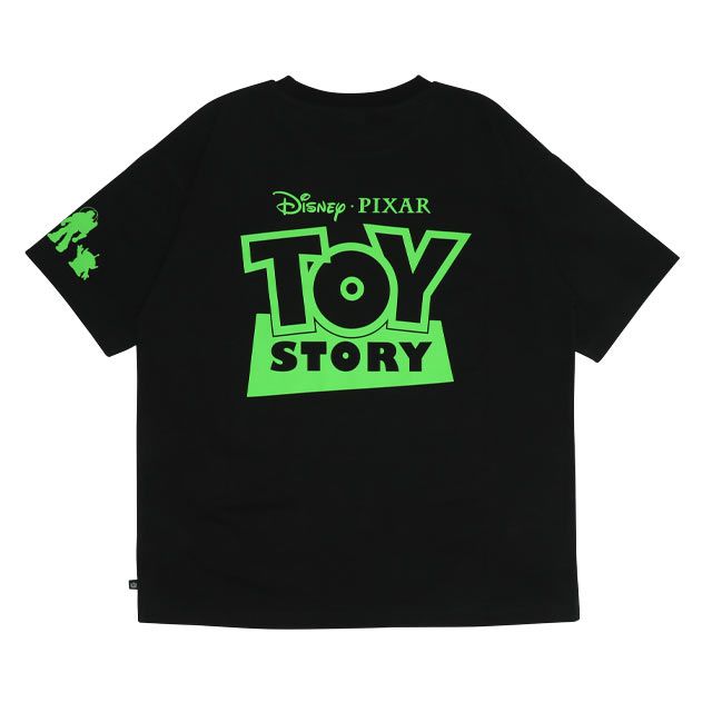 【ベビードール】リトルグリーンメン 親子お揃い 蓄光キャラクターTシャツ 0400A / トイ・ストーリー 大人 ユニセックス 男女兼用 リンクコーデ ペアルック 親子コーデ トップス 半袖 クルーネック カットソー 暗いところで光る 天竺素材