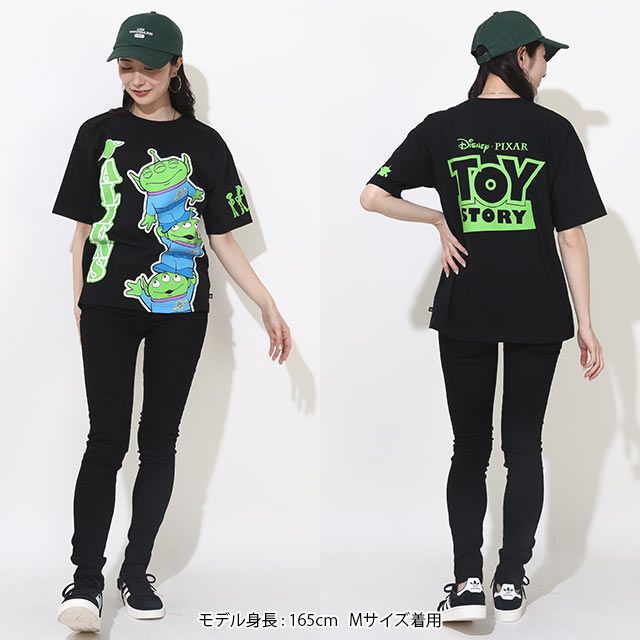 【ベビードール】リトルグリーンメン 親子お揃い 蓄光キャラクターTシャツ 0400A / トイ・ストーリー 大人 ユニセックス 男女兼用 リンクコーデ ペアルック 親子コーデ トップス 半袖 クルーネック カットソー 暗いところで光る 天竺素材