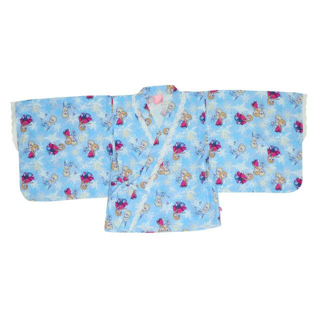 【ベビードール】アナ エルサ プリンセス / 2WAY浴衣ワンピース 0434K / 90cm-140cm キッズ セパレートタイプ 3点セット 半袖 ワンピ ロングスカート 作り帯 胸部総ゴム（ギャザー） 肩紐長さ調整可（2段階/取り外し不可）
