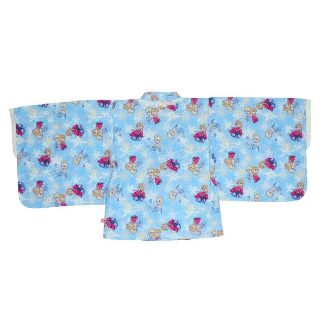 【ベビードール】アナ エルサ プリンセス / 2WAY浴衣ワンピース 0434K / 90cm-140cm キッズ セパレートタイプ 3点セット 半袖 ワンピ ロングスカート 作り帯 胸部総ゴム（ギャザー） 肩紐長さ調整可（2段階/取り外し不可）