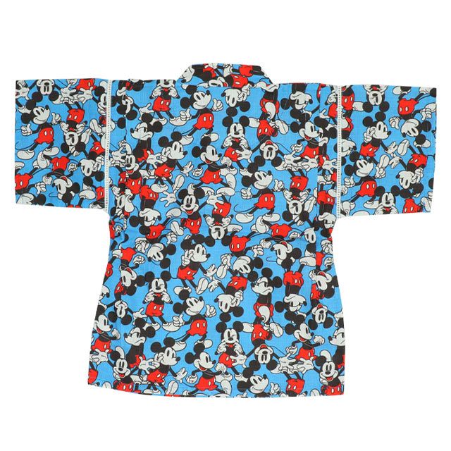 【ベビードール】ミッキー 甚平 上下2点セット 0429K / 80cm-130cm ベビーサイズ キッズ リンクコーデ ペアルック セットアップ 半袖 半ズボン ハーフパンツ ウエスト総ゴム ゴム穴付