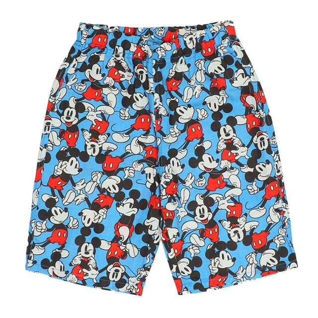 【ベビードール】ミッキー 甚平 上下2点セット 0429K / 80cm-130cm ベビーサイズ キッズ リンクコーデ ペアルック セットアップ 半袖 半ズボン ハーフパンツ ウエスト総ゴム ゴム穴付