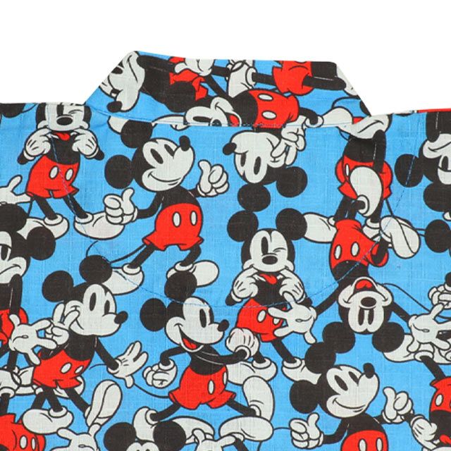 【ベビードール】ミッキー 甚平 上下2点セット 0429K / 80cm-130cm ベビーサイズ キッズ リンクコーデ ペアルック セットアップ 半袖 半ズボン ハーフパンツ ウエスト総ゴム ゴム穴付