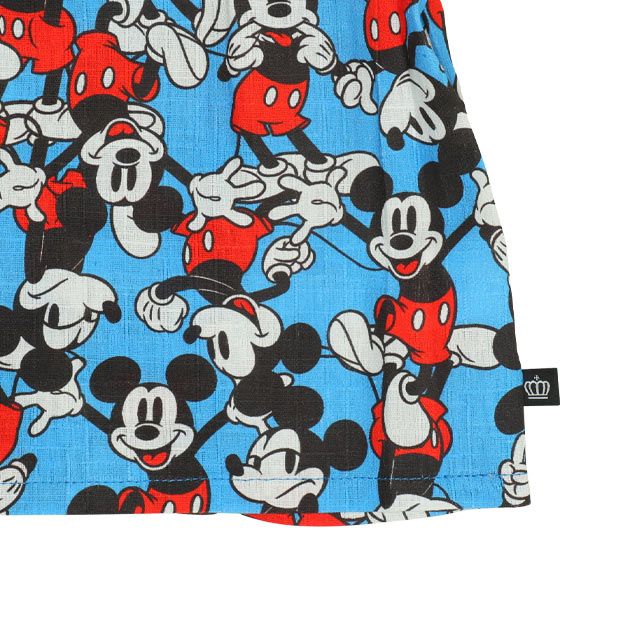 【ベビードール】ミッキー 甚平 上下2点セット 0429K / 80cm-130cm ベビーサイズ キッズ リンクコーデ ペアルック セットアップ 半袖 半ズボン ハーフパンツ ウエスト総ゴム ゴム穴付