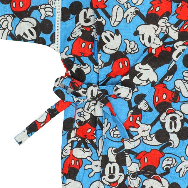 【ベビードール】ミッキー 甚平 上下2点セット 0429K / 80cm-130cm ベビーサイズ キッズ リンクコーデ ペアルック セットアップ 半袖 半ズボン ハーフパンツ ウエスト総ゴム ゴム穴付