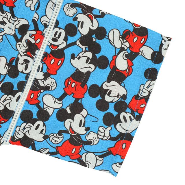 【ベビードール】ミッキー 甚平 上下2点セット 0429K / 80cm-130cm ベビーサイズ キッズ リンクコーデ ペアルック セットアップ 半袖 半ズボン ハーフパンツ ウエスト総ゴム ゴム穴付