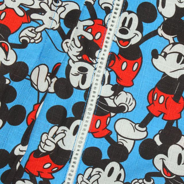 【ベビードール】ミッキー 甚平 上下2点セット 0429K / 80cm-130cm ベビーサイズ キッズ リンクコーデ ペアルック セットアップ 半袖 半ズボン ハーフパンツ ウエスト総ゴム ゴム穴付