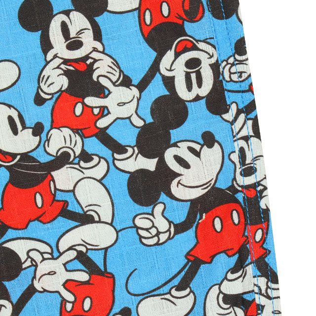 【ベビードール】ミッキー 甚平 上下2点セット 0429K / 80cm-130cm ベビーサイズ キッズ リンクコーデ ペアルック セットアップ 半袖 半ズボン ハーフパンツ ウエスト総ゴム ゴム穴付