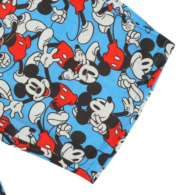 【ベビードール】ミッキー 甚平 上下2点セット 0429K / 80cm-130cm ベビーサイズ キッズ リンクコーデ ペアルック セットアップ 半袖 半ズボン ハーフパンツ ウエスト総ゴム ゴム穴付