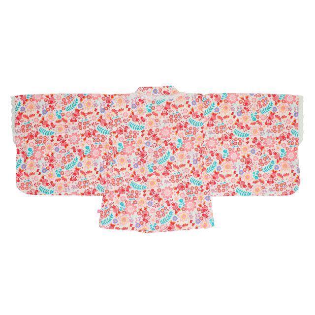 【ベビードール】ミニー 2WAY浴衣ワンピース 0431K / 90cm-140cm キッズ セパレートタイプ 3点セット 半袖 ワンピ ロングスカート 作り帯 胸部総ゴム（ギャザー） 肩紐長さ調整可（2段階/取り外し不可）